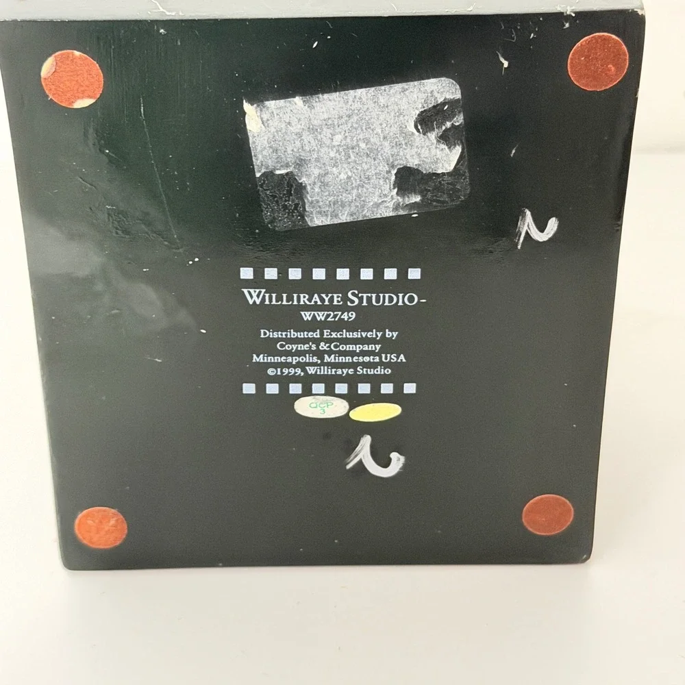 Williraye Studio Cat Caddy Folk Art OS Black Yellow WW2749 Sunflower Bird Box